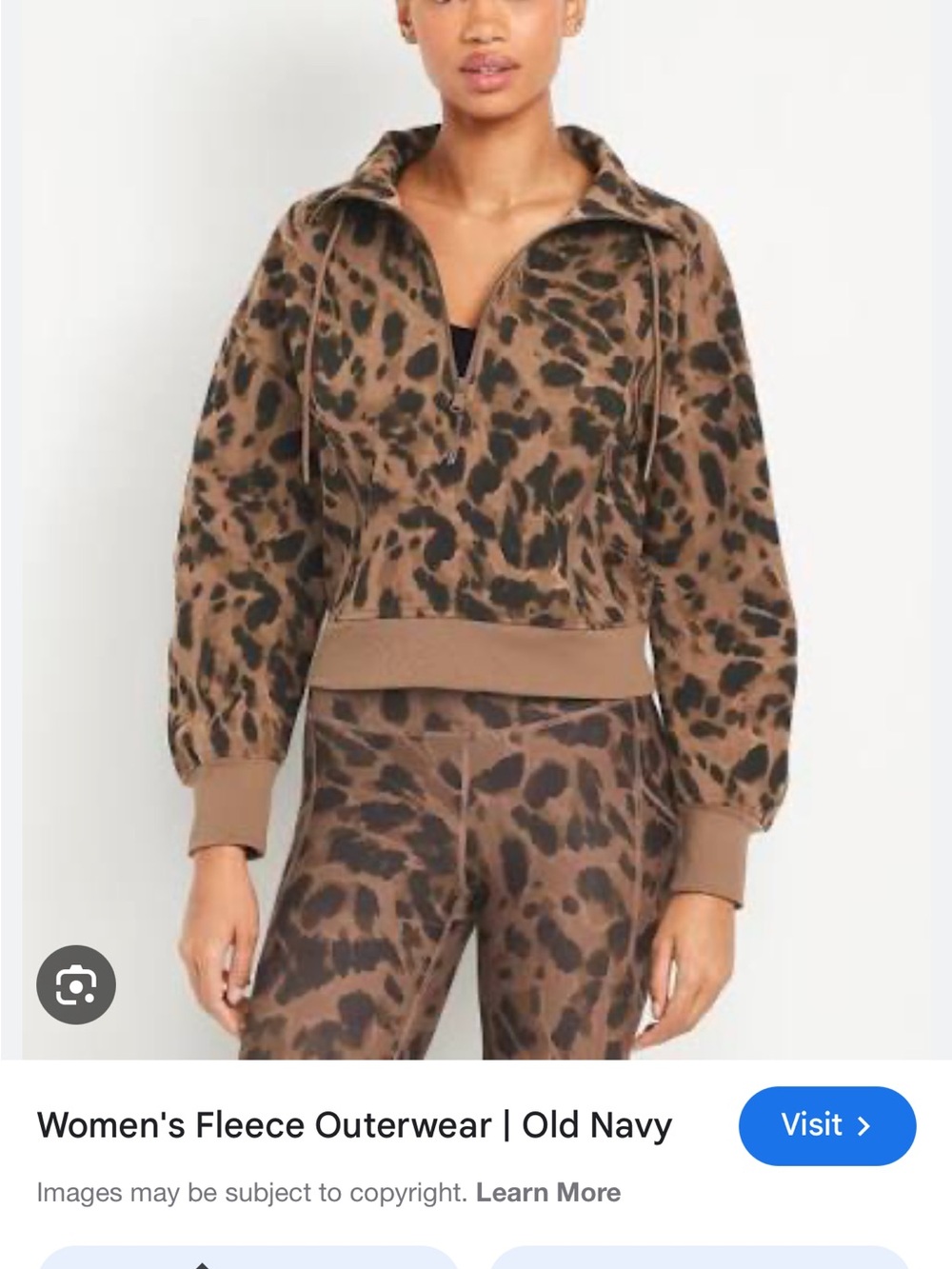 Leopard print Half-Zip Dynamic Fleece Pullover